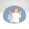 Revenir à soi Ouvrir son coeur et baisser son masque pour aller vers la guérison Revenir à soi Un dessin représentant une femme qui souris et son double en arriere qui pleure